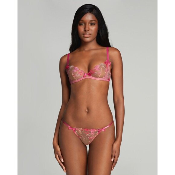 Agent Provocateur Zuri Pink Gold Thong AP4 Large NWT - Picture 3 of 7